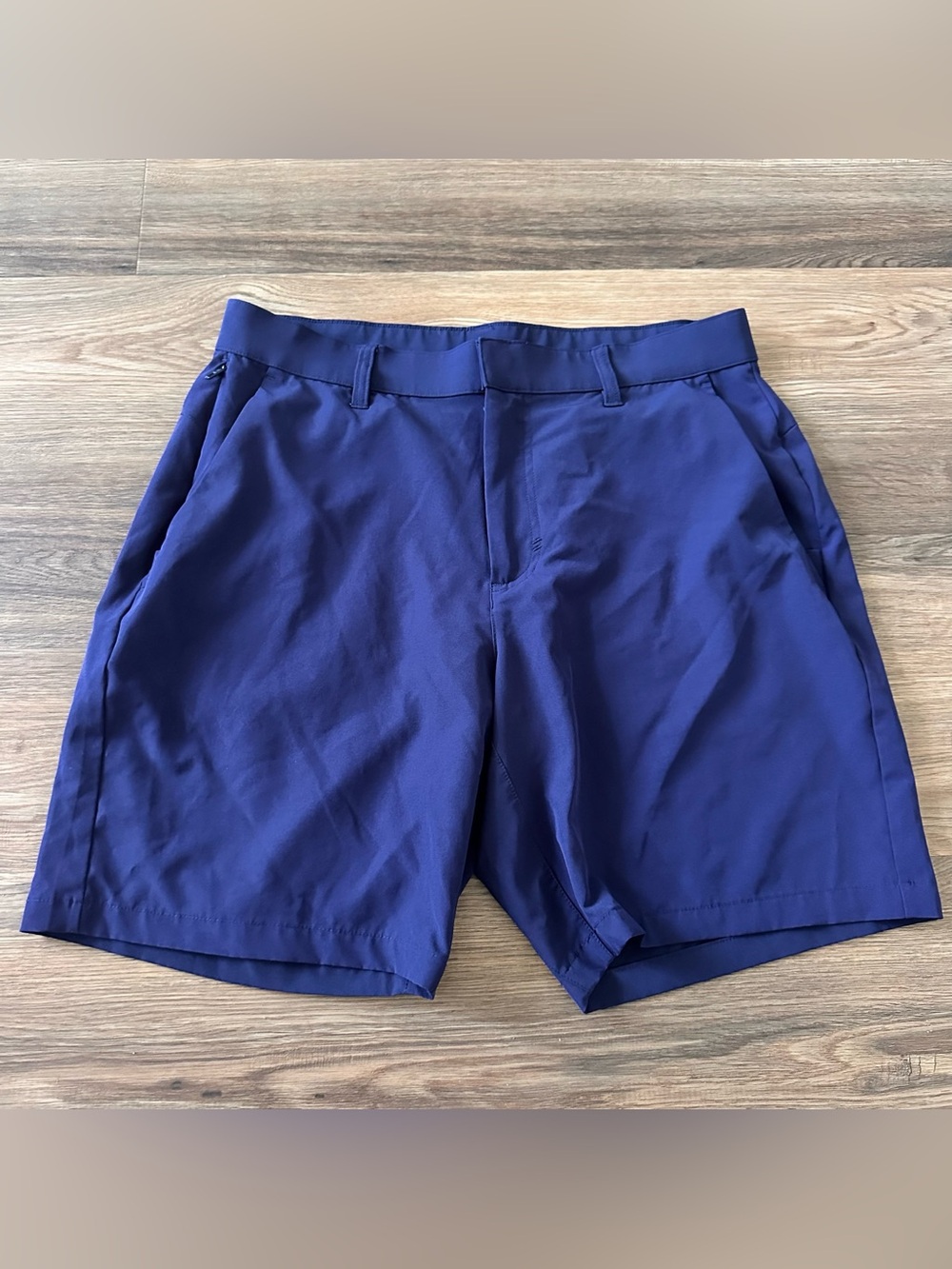 Fabletics Mens 31 Navy Blue The Only Short 8”Lightweight Commuter Golf Travel